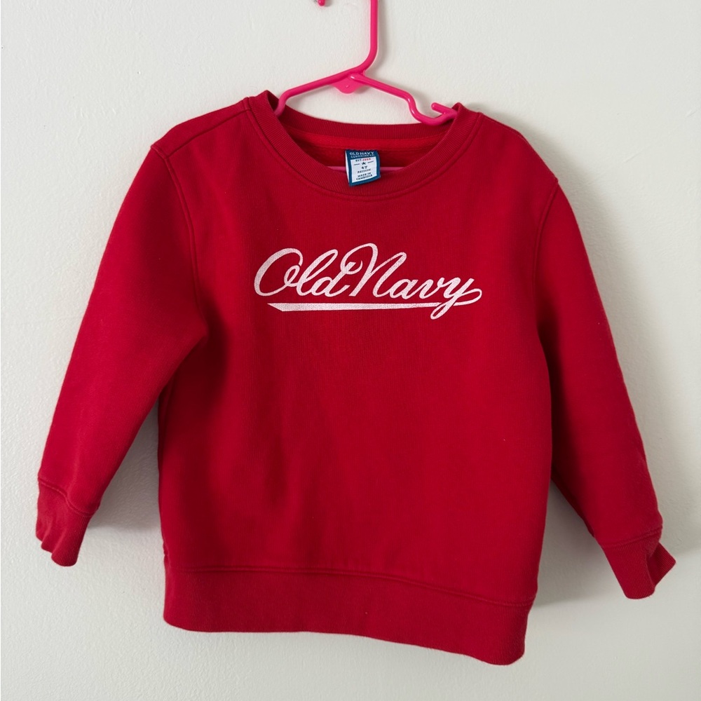 Old Navy Kids Vintage 1994 Reissue Bold Red Logo Crewneck Sweatshirt NWOT Sz 4T